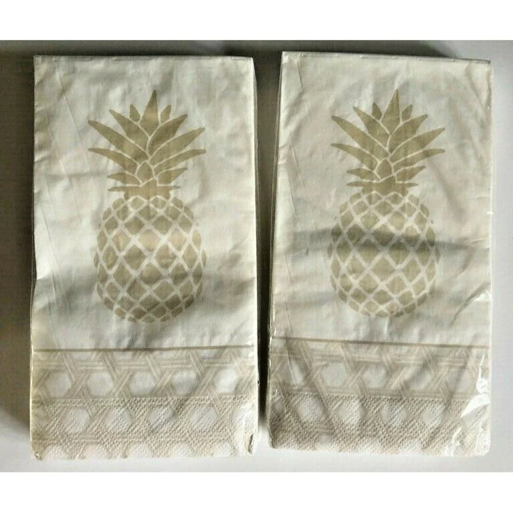 Pineapple Welcome Paper Napkins Hand Towels 20 pk Set of 2 Summer Decoupage